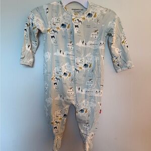 Magnetic Me Light Blue Safari Print Footie